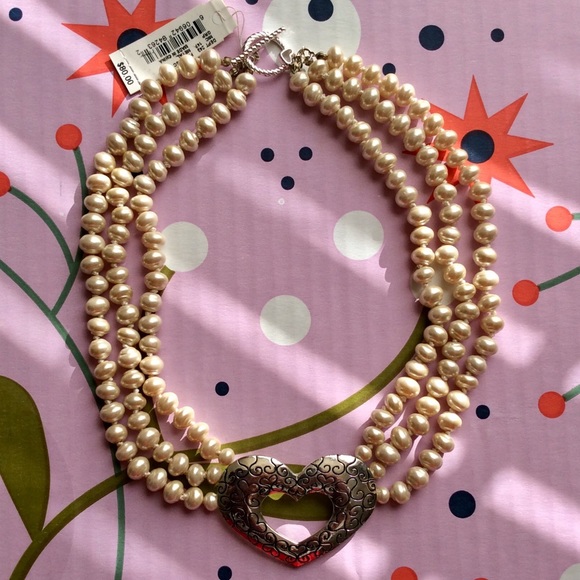*NWT* Cézanne Triple Row Pearl Heart Necklace ❤️ - Picture 6 of 6